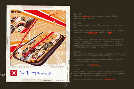 Xtrapop website in 2002