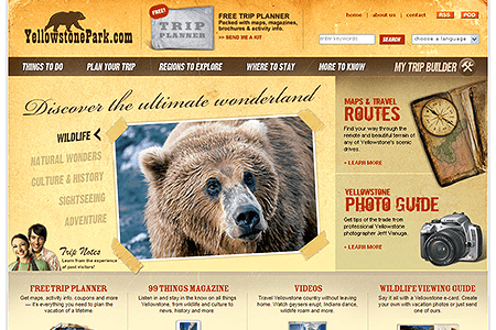 Yellowstone National Park in website 2007