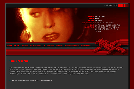 Yulia Nau flash website in 2002