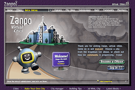 Zanpo website in 2002