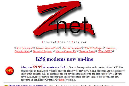 zNET website in 1996