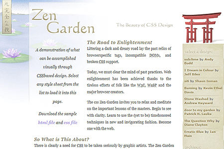 CSS Zen Garden website in 2003