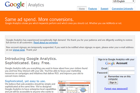 Google Analytics in 2005