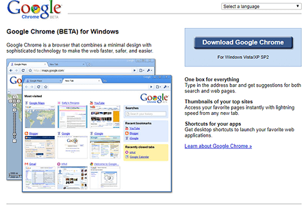 Google Chrome in 2008