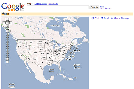 Google Maps in 2005