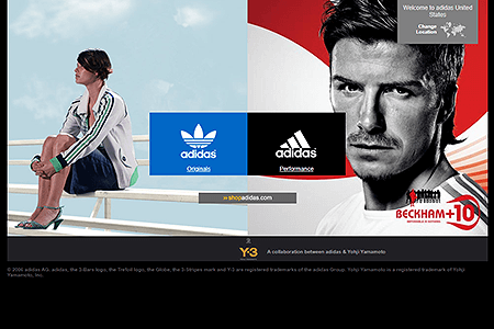 Adidas website in 2006