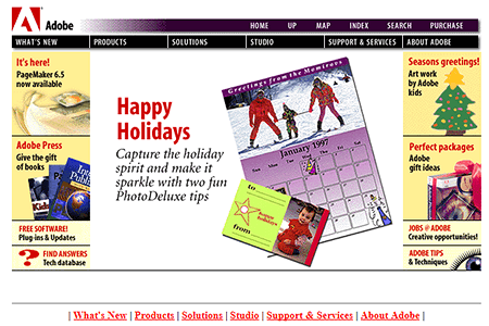 Adobe website in 1996