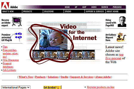 Adobe website in 1997