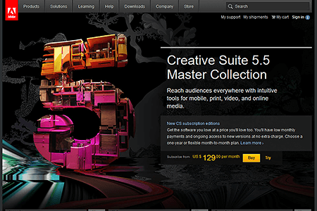 Adobe website in 2011