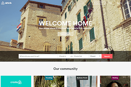 Airbnb website in 2015