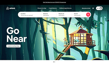 Airbnb website in 2020