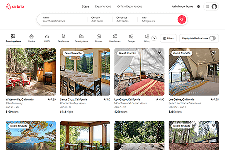 Airbnb website in 2023
