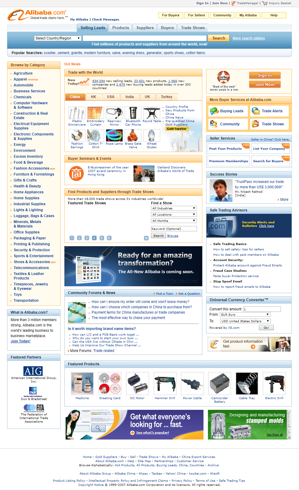 Alibaba In 2007 Timeline Web Design Museum