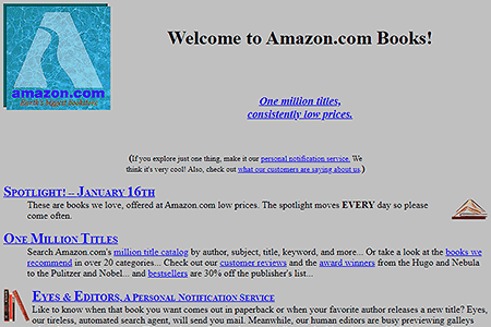 Amazon website in 1995