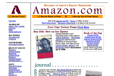 Amazon website in 1997