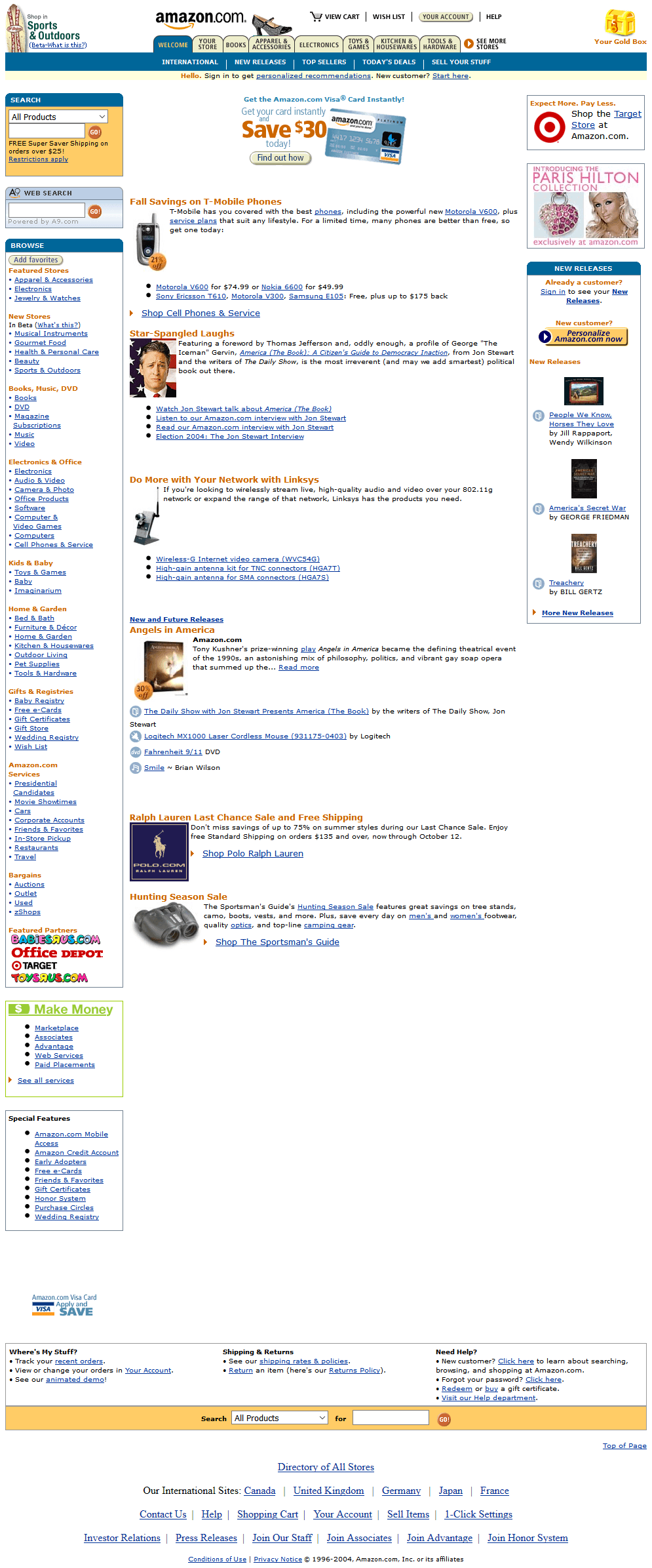 Amazon website in 2004