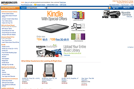 Amazon website in 2011