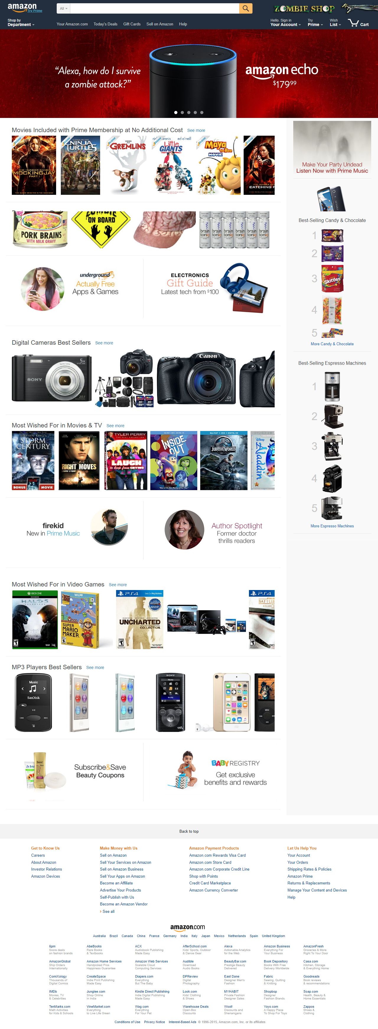 Amazon website in 2015