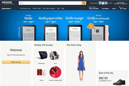 Amazon website in 2016