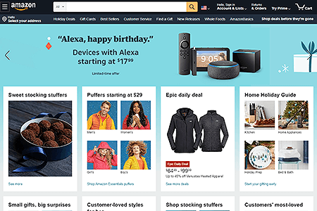Amazon website in 2020
