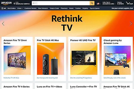 Amazon website in 2021