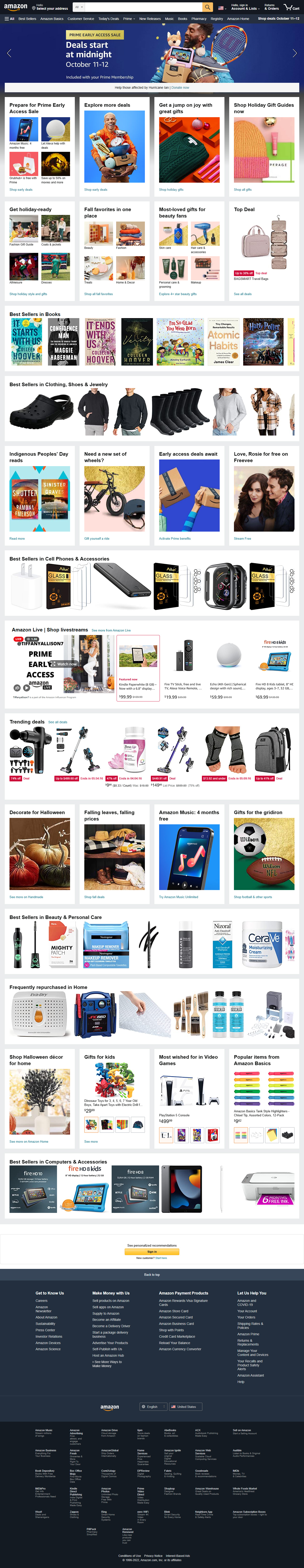 Amazon website in 2022