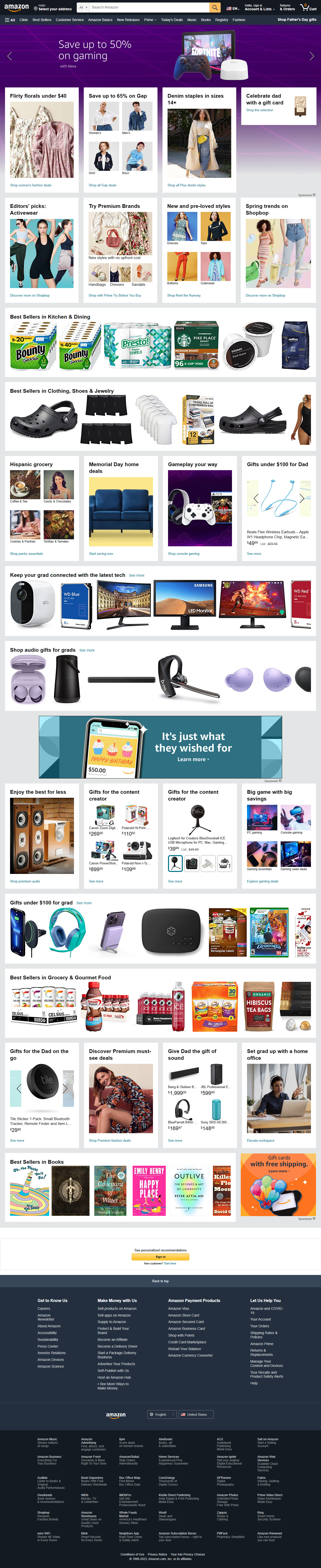 Amazon website in 2023