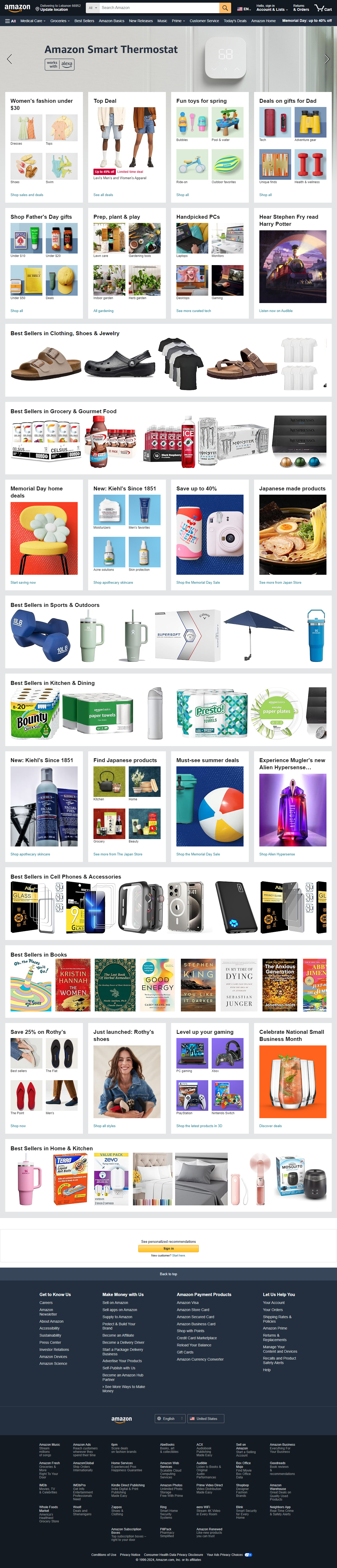 Amazon website in 2024