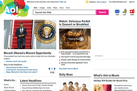 AOL website in 2010
