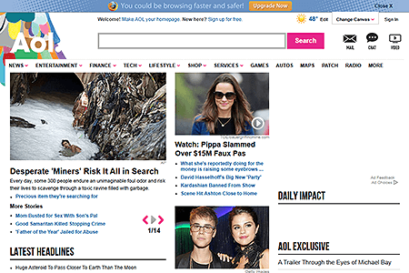AOL website in 2011