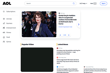 AOL website in 2024