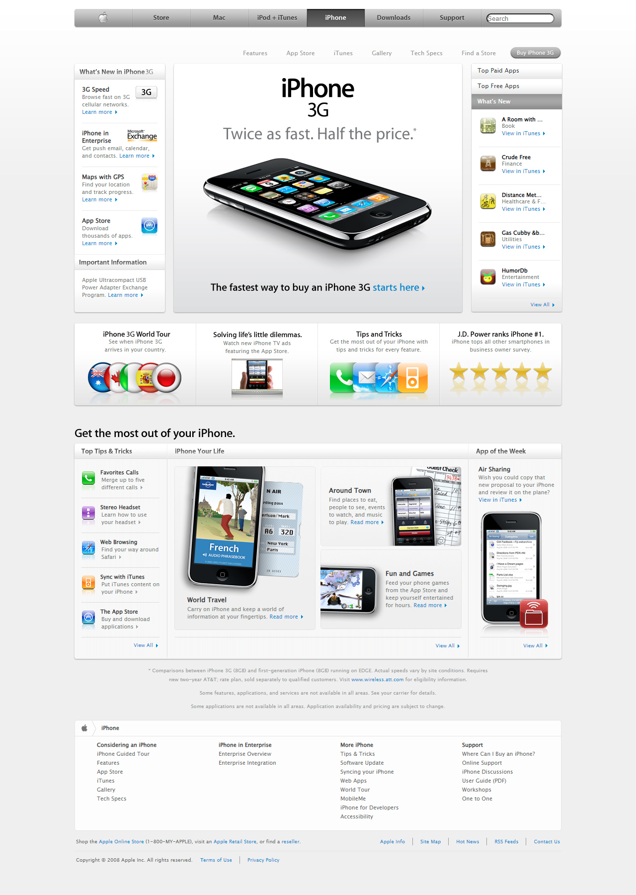 Apple iPhone 3G in 2008