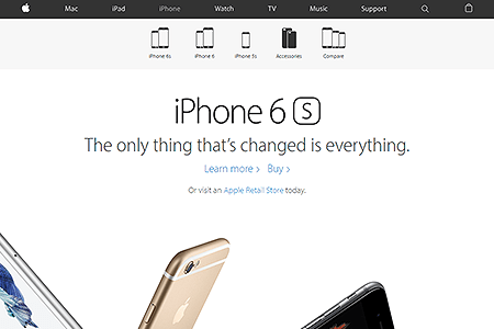 Apple iPhone 6S website in 2015