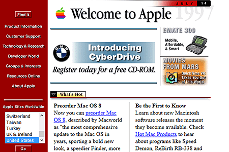 Apple website in 1997