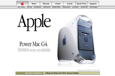 Apple website in 2000