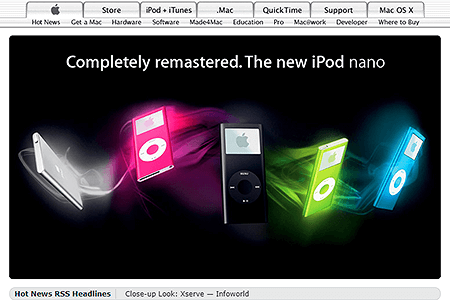 Apple website in 2006