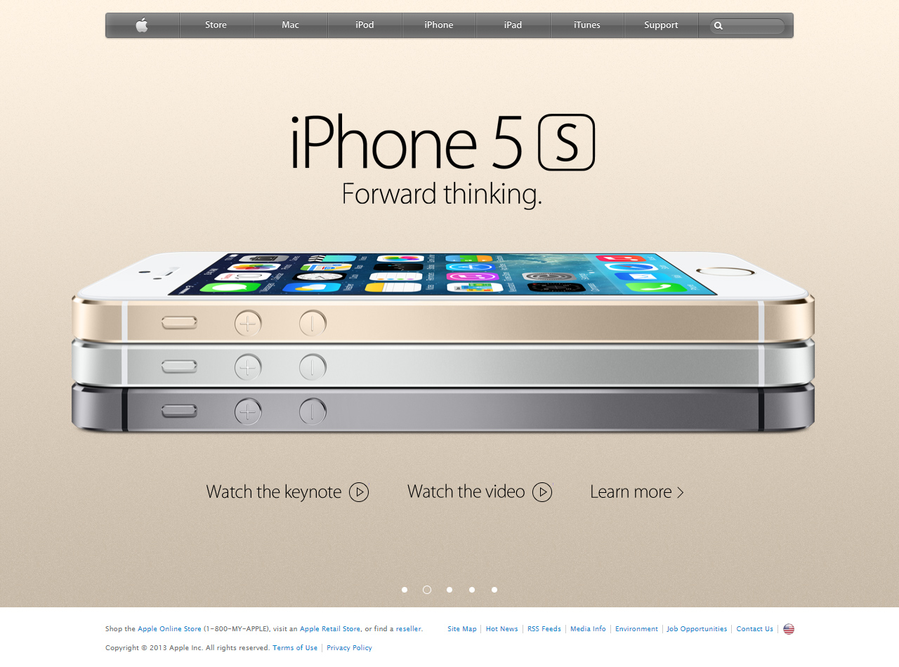 Apple website in 2013