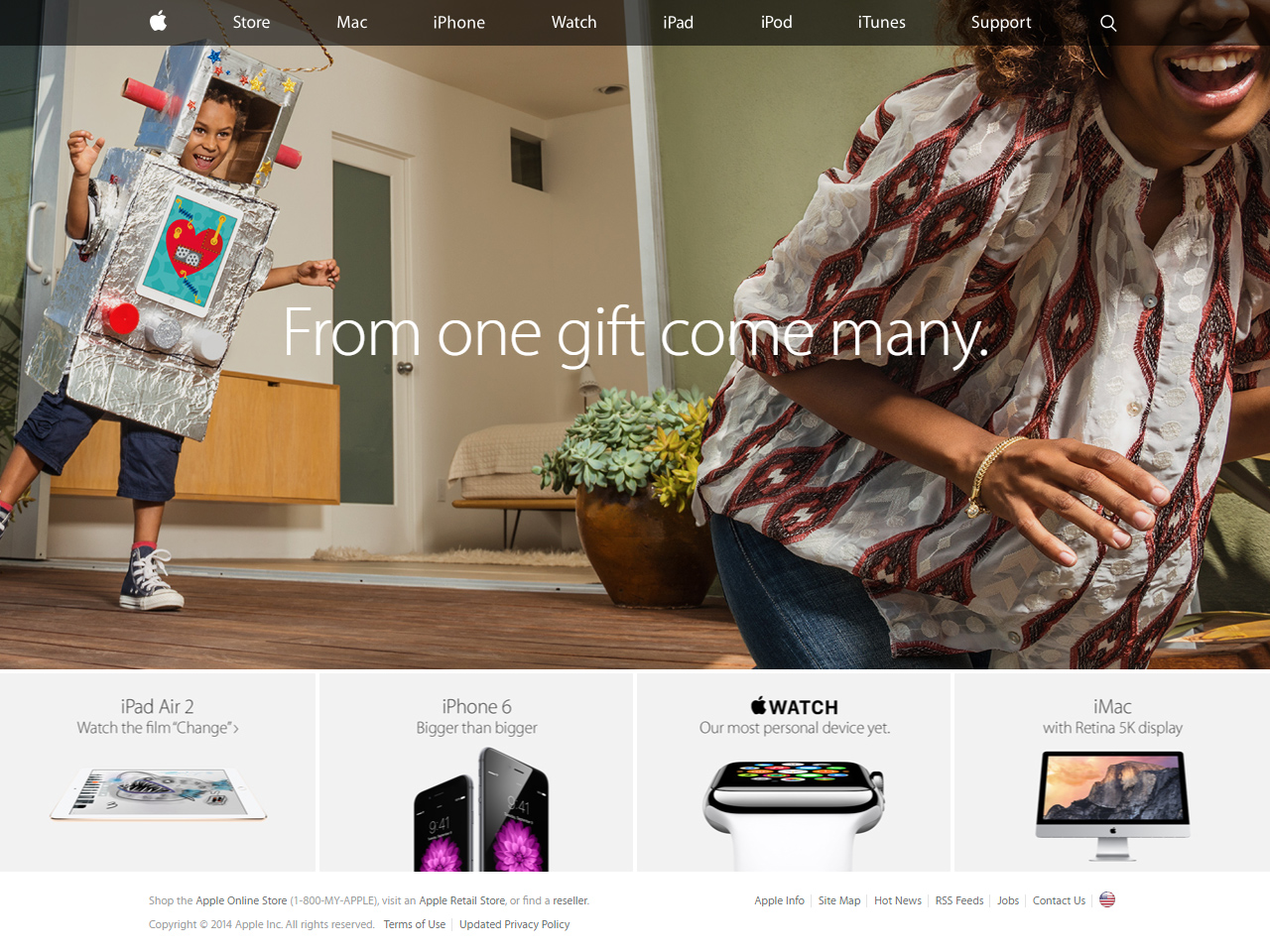 Apple website in 2014