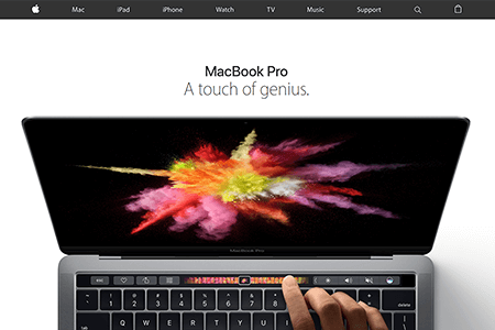 Apple website in 2016