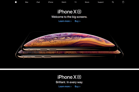 Apple website in 2018