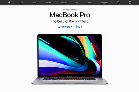 Apple website in 2019