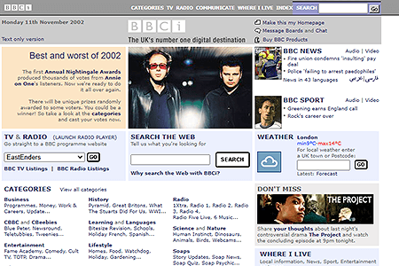BBC website in 2002
