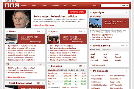 BBC website in 2010