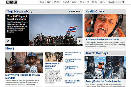 BBC website in 2013