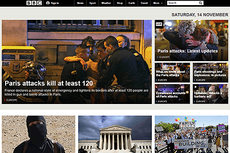 BBC website in 2015