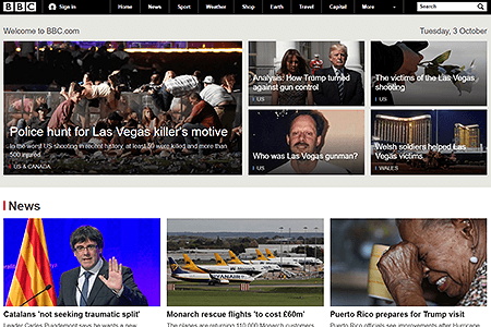 BBC website in 2017