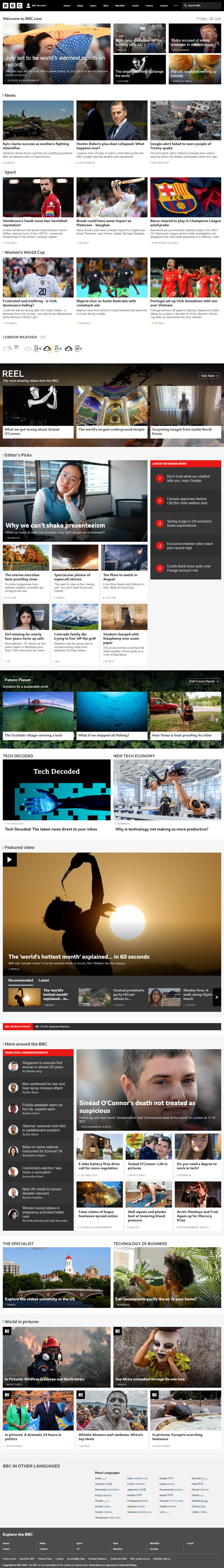 BBC website in 2023