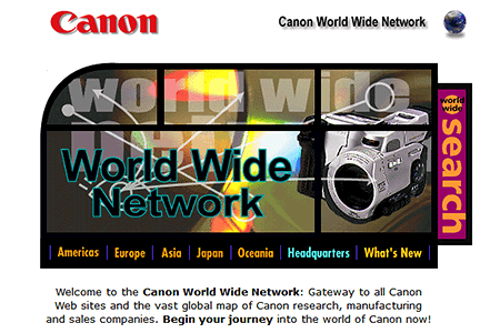 Canon website in 1998