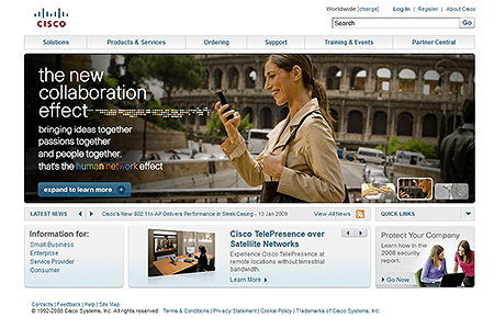 Cisco website in 2008