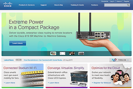 Cisco website in 2011